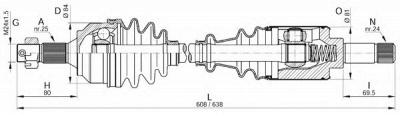 OPEN PARTS drs616100 -  Приводной вал